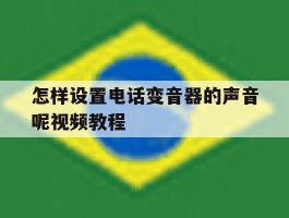 怎样设置电话变音器的声音呢视频教程