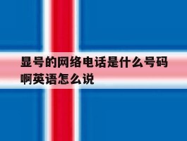 关于显号的网络电话是什么号码啊英语怎么说的信息