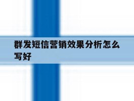 群发短信营销效果分析怎么写好