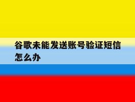 谷歌未能发送账号验证短信怎么办