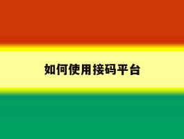 如何使用接码平台