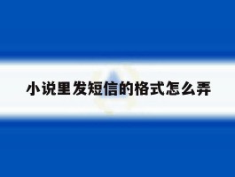 小说里发短信的格式怎么弄