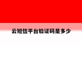 云短信平台验证码是多少