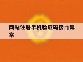 网站注册手机验证码接口异常