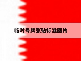 临时号牌张贴标准图片