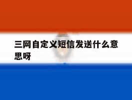 三网自定义短信发送什么意思呀