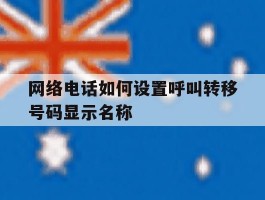 网络电话如何设置呼叫转移号码显示名称