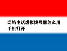 网络电话虚拟拨号器怎么用手机打开