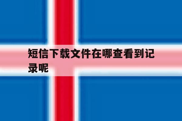 短信下载文件在哪查看到记录呢 短信下载文件在哪查看到记录呢