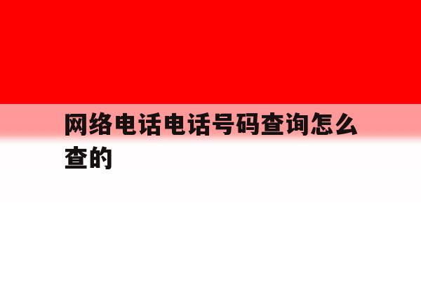 网络电话电话号码查询怎么查的 网络电话电话号码查询怎么查的