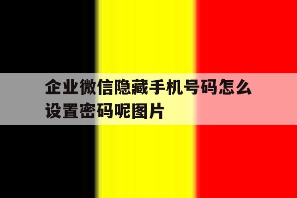 企业微信隐藏手机号码怎么设置密码呢图片的简单介绍 企业微信隐藏手机号码怎么设置密码呢图片的简单介绍
