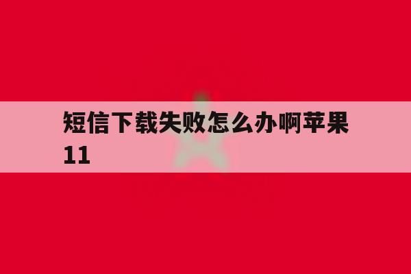 短信下载失败怎么办啊苹果11的简单介绍 短信下载失败怎么办啊苹果11的简单介绍