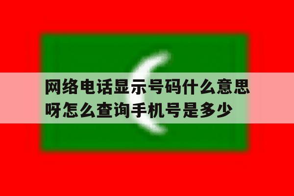 网络电话显示号码什么意思呀怎么查询手机号是多少的简单介绍 网络电话显示号码什么意思呀怎么查询手机号是多少的简单介绍
