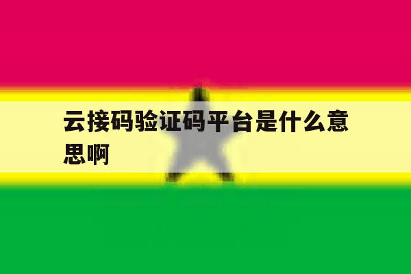 云接码验证码平台是什么意思啊 云接码验证码平台是什么意思啊