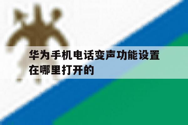 华为手机电话变声功能设置在哪里打开的 华为手机电话变声功能设置在哪里打开的