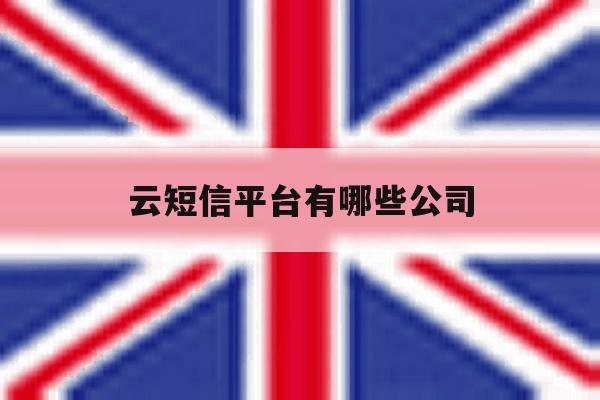 云短信平台有哪些公司 云短信平台有哪些公司