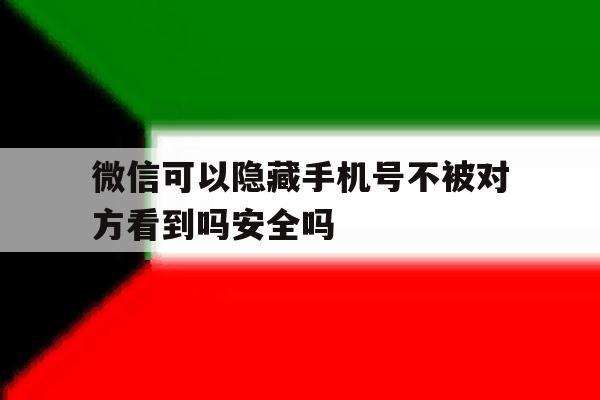 微信可以隐藏手机号不被对方看到吗安全吗的简单介绍 微信可以隐藏手机号不被对方看到吗安全吗的简单介绍
