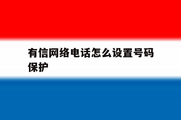 有信网络电话怎么设置号码保护 有信网络电话怎么设置号码保护