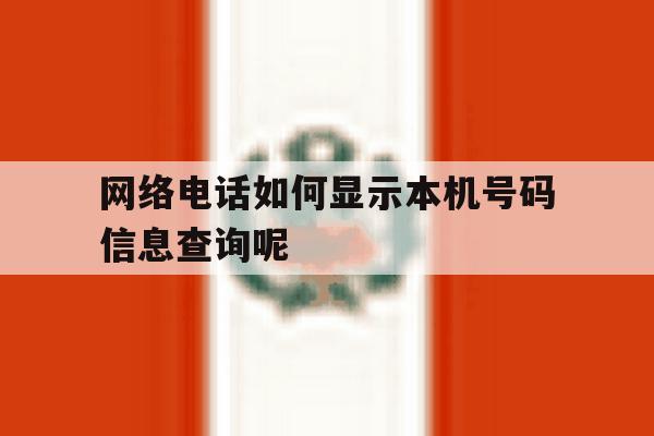 网络电话如何显示本机号码信息查询呢的简单介绍 网络电话如何显示本机号码信息查询呢的简单介绍
