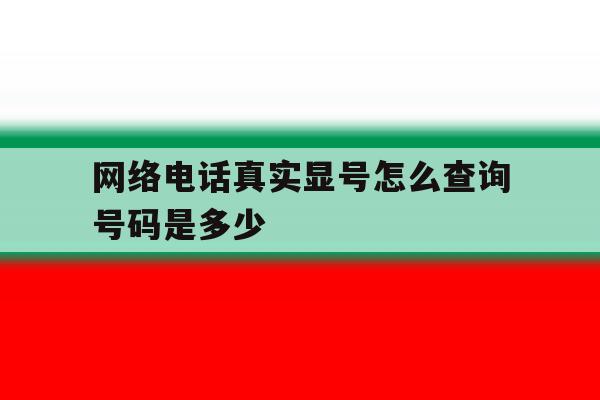 网络电话真实显号怎么查询号码是多少 网络电话真实显号怎么查询号码是多少