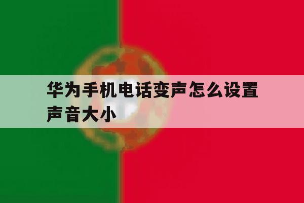 华为手机电话变声怎么设置声音大小 华为手机电话变声怎么设置声音大小