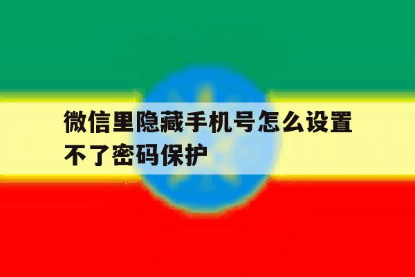 微信里隐藏手机号怎么设置不了密码保护 微信里隐藏手机号怎么设置不了密码保护