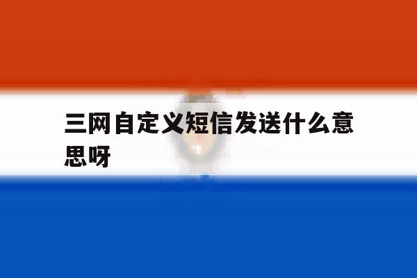 三网自定义短信发送什么意思呀 三网自定义短信发送什么意思呀