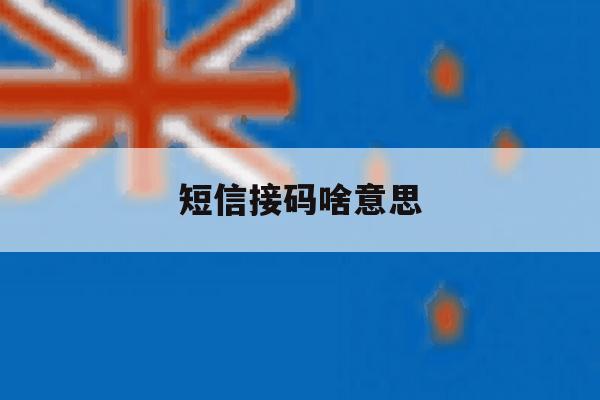 短信接码啥意思 短信接码啥意思