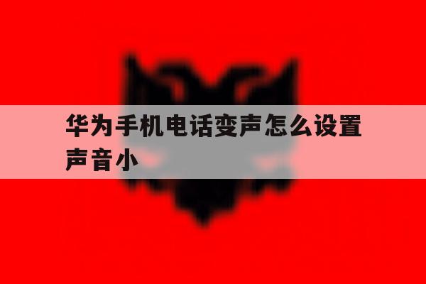 华为手机电话变声怎么设置声音小的简单介绍 华为手机电话变声怎么设置声音小的简单介绍