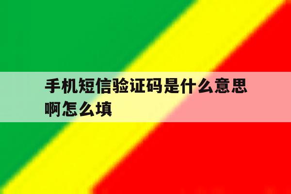 手机短信验证码是什么意思啊怎么填 手机短信验证码是什么意思啊怎么填
