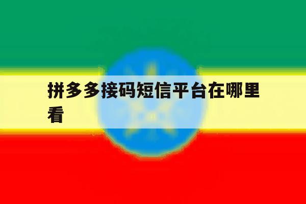 拼多多接码短信平台在哪里看 拼多多接码短信平台在哪里看