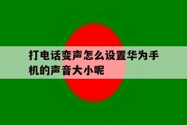 关于打电话变声怎么设置华为手机的声音大小呢的信息 关于打电话变声怎么设置华为手机的声音大小呢的信息