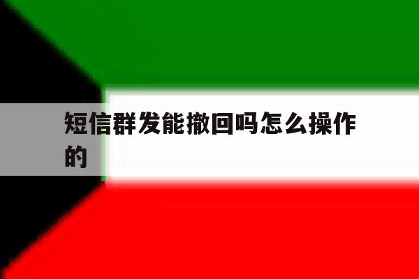 短信群发能撤回吗怎么操作的 短信群发能撤回吗怎么操作的