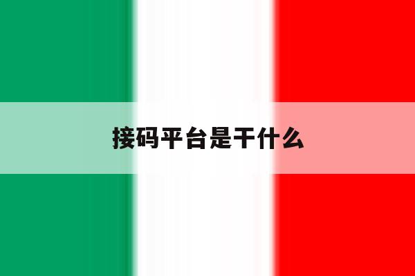 接码平台是干什么 接码平台是干什么